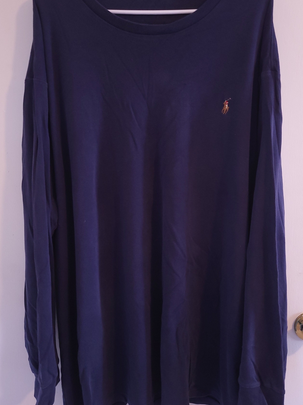 Polo Ralph Lauren Big & Tall Soft Cotton Long Sleeve T-Shirt Navy Logo 3XLT 3X